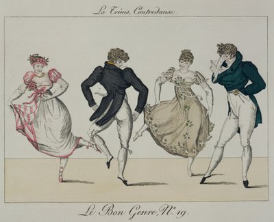 Trenis Quadrille, plate 19 fra Le Bon Genre, 1805 av French School