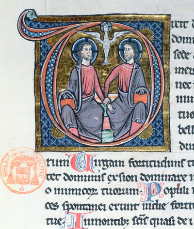 Treenigheten, opplyst initial fra en latinsk bibel av French School