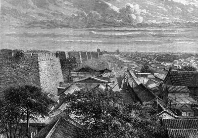 The Walls of Pekin, China. Engraving in “The Youth Journal” av French School