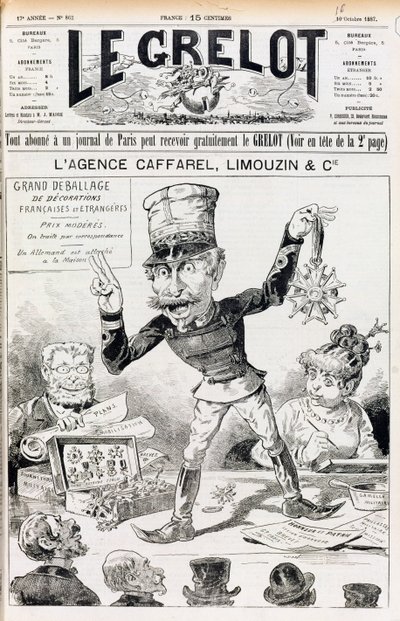 The Wilson Affair, forside av Le Grelot, 16. oktober 1887 av French School