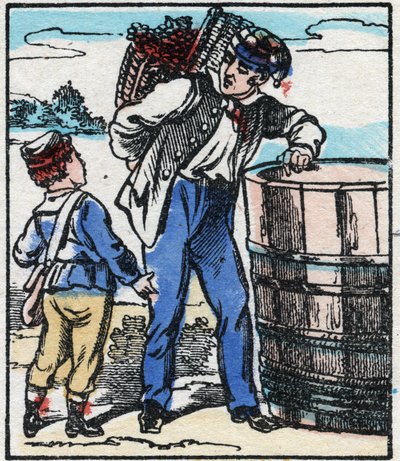 Vinmakeren. Gravering i "" La chanson des metier"". Epinal avbildning, slutten av 1800-tallet. Privat samling av French School