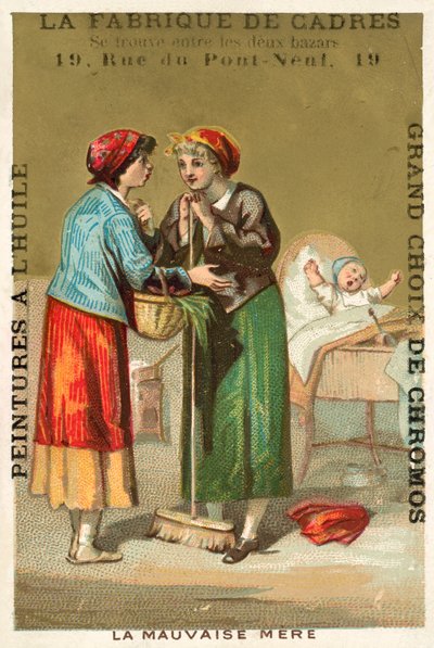 Den dårlige moren (chromolitho) av French School