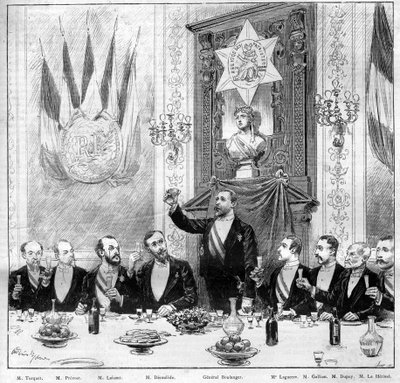Banketten som ble tilbudt av League of Patriotes til general Boulanger 25. november av French School