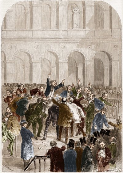 Kurven til Paris-børsen i 1857. av French School