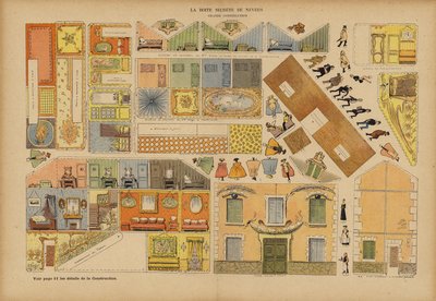 Bordellet i Nevers. Illustrasjon for Le Rire (farge litho) av French School