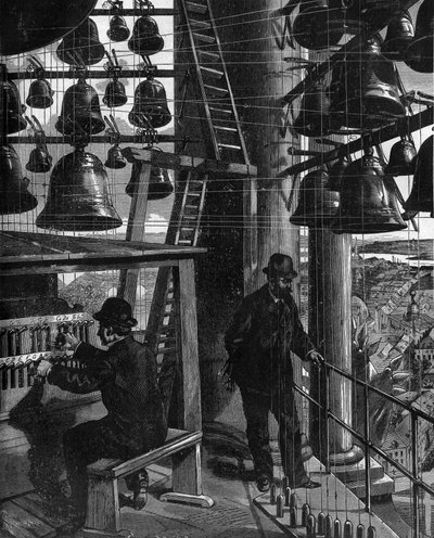 The carillon of Potsdam in Germany in the 19th century. av French School