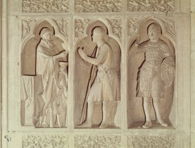 En ridders nattverd, detalj fra vestenden av skibet, 1245-57 av French School