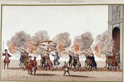 Konfreriet til Sainte-Barbe (Sainte Barbe) forlater hotellet for å dra til Place d'Armes for å ta del i gjenopplivingen av delfinens fødsel, 29. september av French School
