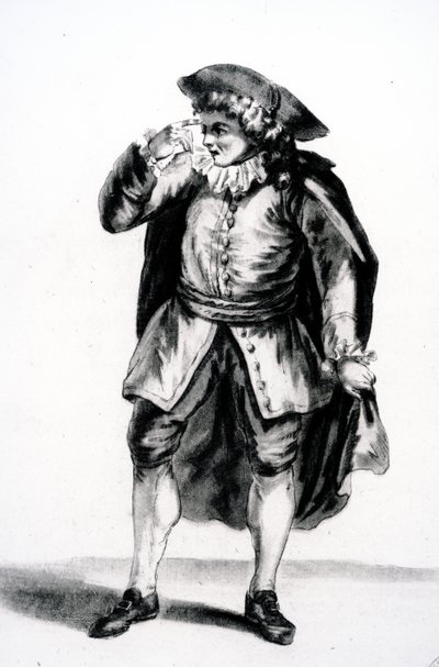 Kostymet til Arnolphe, fra The School for Wives av Moliere av French School