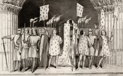 Det døde spedbarnet Jean I (1316) den posthume utropte til konge ved begravelsen hans, fra 