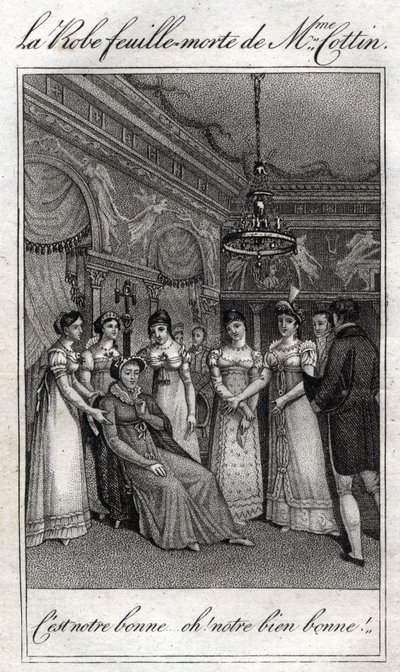 The dead leaf dress of Madame Cottin (Sophie Cottin Rostand) (1770-1807) French writer. av French School
