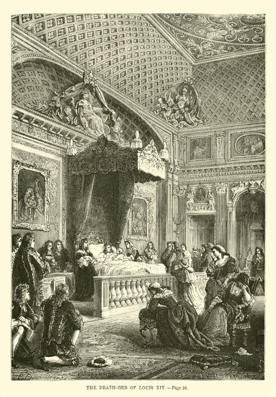 Dødsleiet til Ludvig XIV av French School