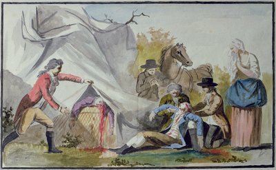 Francois Pilatre de Roziers (1754-85) død nær Boulogne 15. juni 1785 etter å ha forsøkt å krysse kanalen i en Mongolfiere-ballong av French School