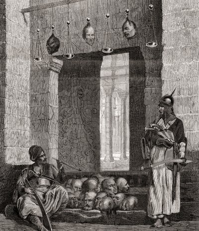 Døråpningen til moskeen El Assaneyn i Kairo, Egypt, fra "L"Univers Illustré", 1866 av French School