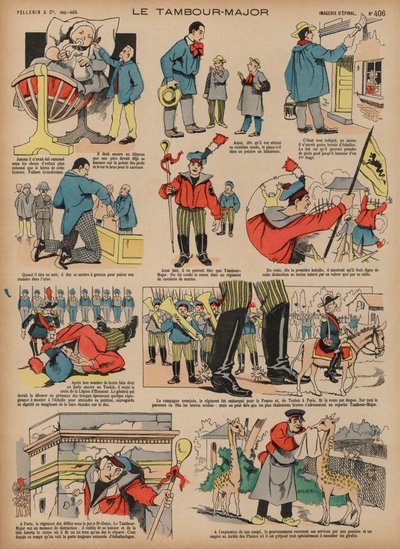 Trommemajoren (farget gravering) av French School