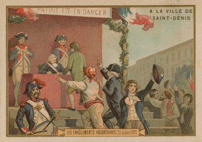 Innmeldingen av frivillige til hæren, den franske revolusjonen, 22. juli 1792 av French School