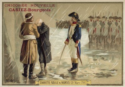 Henrettelsen av den royalistiske general Francois de Charette, Nantes, 29. mars 1796 av French School