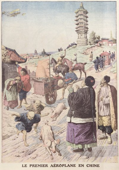 Det første flyet i Kina, illustrasjon fra Le Petit Journal april 1911 av French School