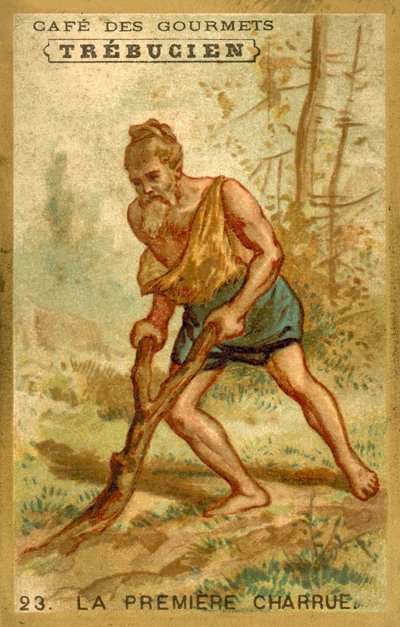 Den første plogen (chromolitho) av French School