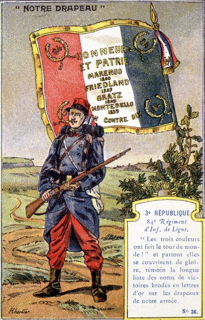Flagget til 84th Line Infantry Regiment of the 3rd Republic av French School