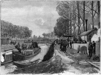 The funicular hauling of boats on the canals in Joinville le Pont, following the Maurice Levy system. av French School