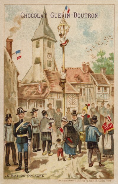 Den fete stangen (chromolitho) av French School