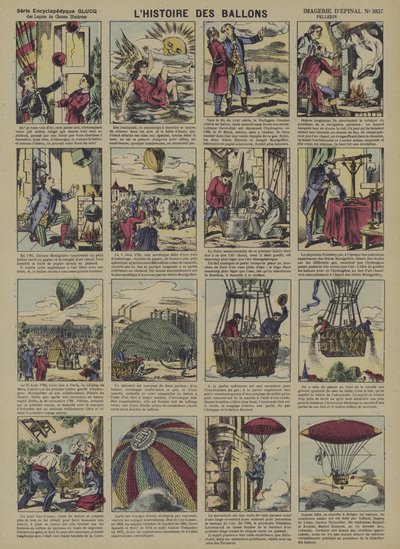Historien om ballonger (farge litho) av French School