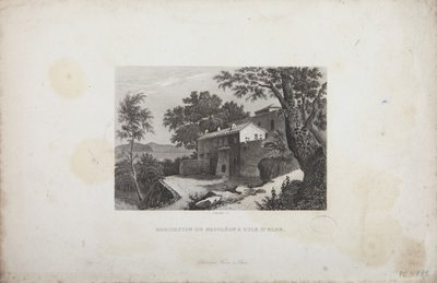 Huset til Napoleon på øya Elba, gravert av Schroeder av French School