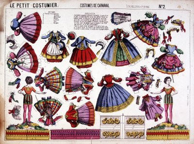 Den lille kostymemakeren - karnevalskostymer: decoupage. 1800-tallet. av French School