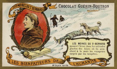 Munkene på Hospice of St Bernard (chromolitho) av French School