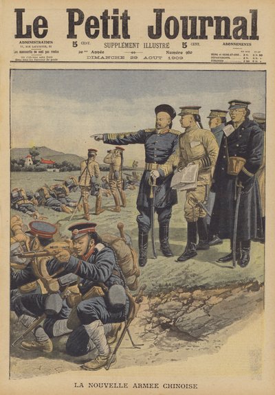 Den nye kinesiske hæren (farge litho) av French School