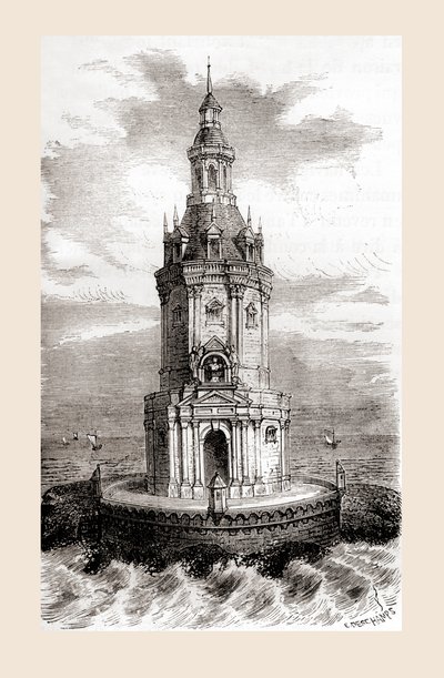 Det originale Cordouan-fyret fra 1600-tallet, nær munningen av Gironde-elvemunningen i Frankrike, fra 