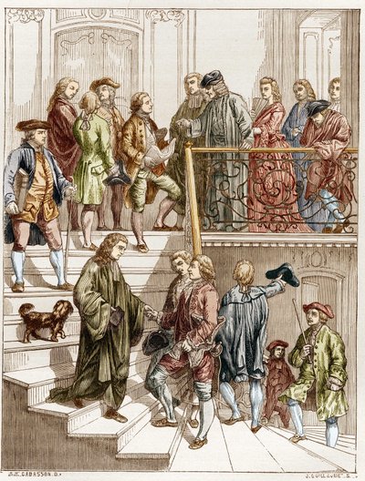 Filosofene på 1700-tallet i trappen til Voltaire (Francois Marie Arouet dit av French School