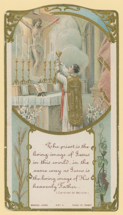 Presten er det levende bildet av Jesus i denne verden, på samme måte som Jesus er det levende bildet av sin himmelske Far av French School