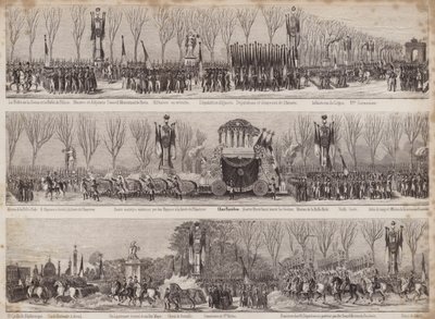Prosesjonen for gjenbegravelsen av Napoleon, Paris, 1840 av French School