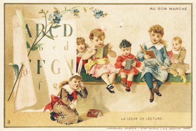 Lesetimen, Paris, ca. 1900 (kromolitografi) av French School