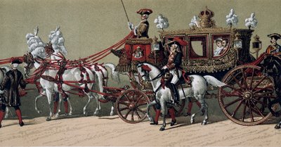 Den kongelige kortegen ved ekteskapet til kong Alfonso XII av Spania (1857-1885) og Marie Christine de Teschen (1858-1929) i 1879 (maleri) av French School