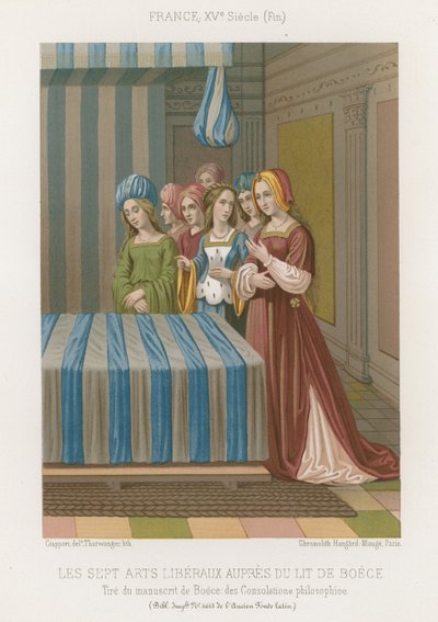 De syv liberale kunstene ved sengen til Boethius av French School