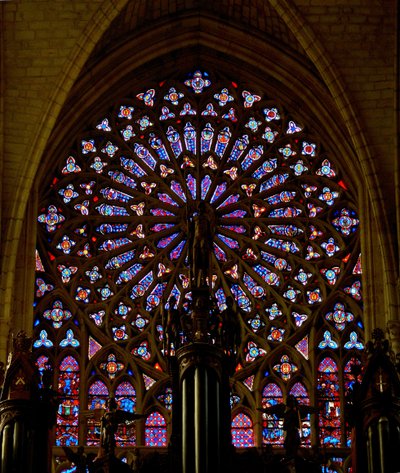 Sørrosevinduet ved Saint Gatien Cathedral, Tours av French School