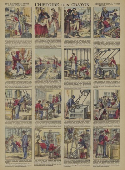 Historien om en blyant (fargelitho) av French School