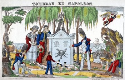 Graven til Napoleon Bonaparte på øya St. Helena. Bilde av Epinal av French School