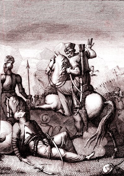 Den tyrkiske sultanen Soliman i "Jerusalem frigjort" av Torquato Tasso av French School