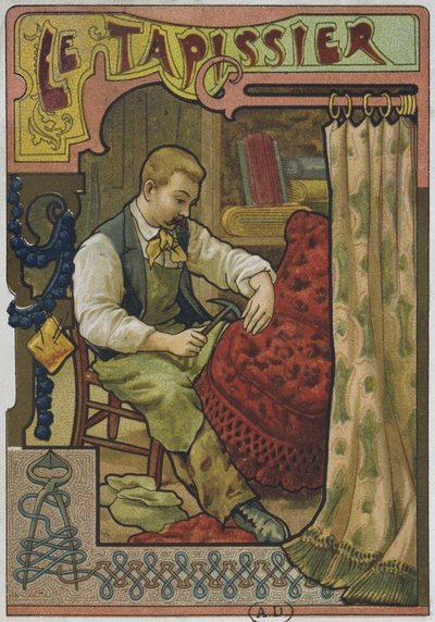 Tapetsereren, ca.1900 av French School