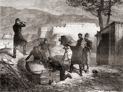 Bruken av fotografi av den franske hæren på 1800-tallet, fra Les Merveilles de la Science, publisert ca. 1870 av French School