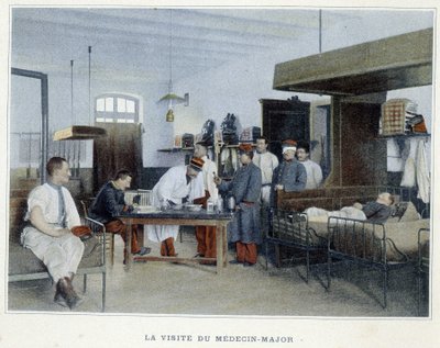Besøket av doktoren major - i "" Album militaire"" - infanteri: intern tjeneste av French School