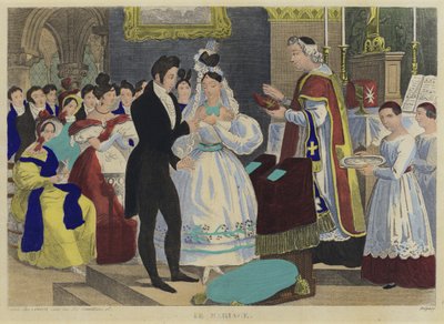 Bryllupet (fargelitografi) av French School