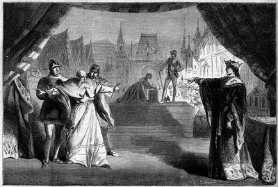 Theatrical representation: Act II scene seven of “The Daughter of the Franc Judge” by Adolphe Carcassonne (1826-1891). Theatre de Marseille av French School