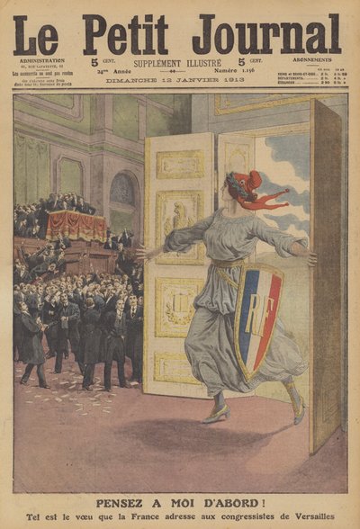 Tenk på meg først! (farge litho) av French School