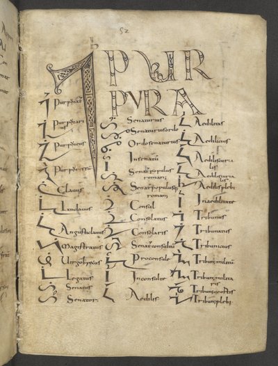Tironsk manuskript, MS 37518 f.27r, Paris, Saint-Germain-des-Prés av French School