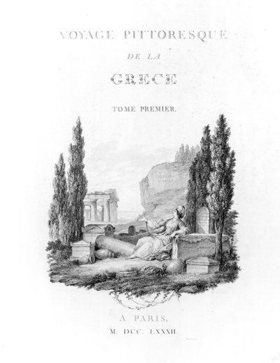 Tittelside til Picturesque Voyage of Greece av Choiseul-Gouffier, utgitt 1782 av French School